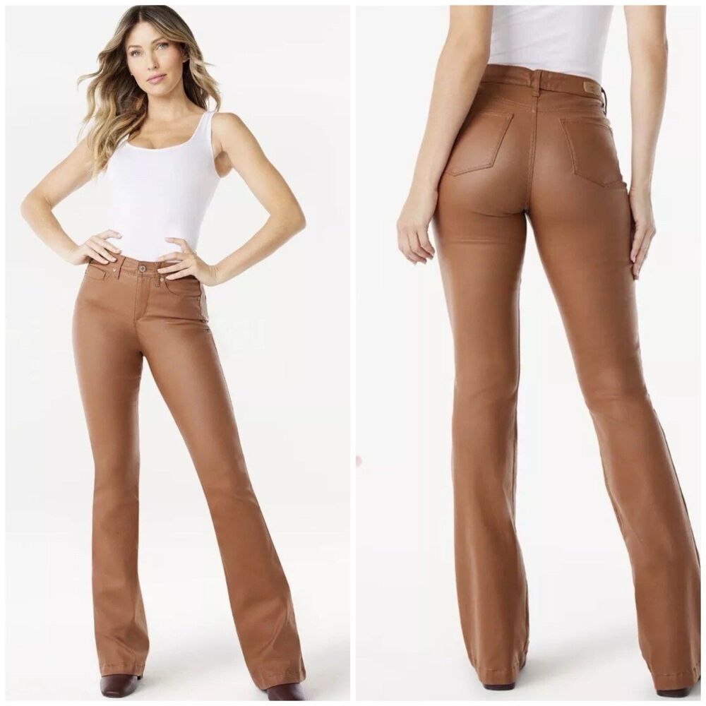Sofia Jeans Women Melisa Flare High Rise Coated Pants, 33.5" Inseam Sz 16 NEW - Picture 3 of 15